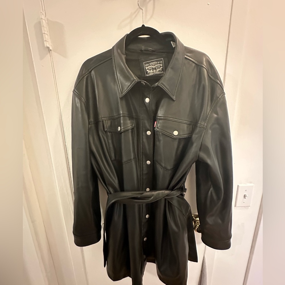 Levi’s faux leather belted jacket